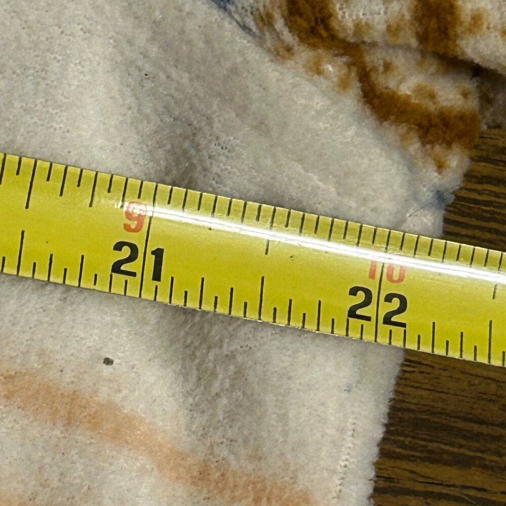 Women's Large ONeill Striped Fleece Hoodie Beige Blue Brown EUC - Picture 10 of 10